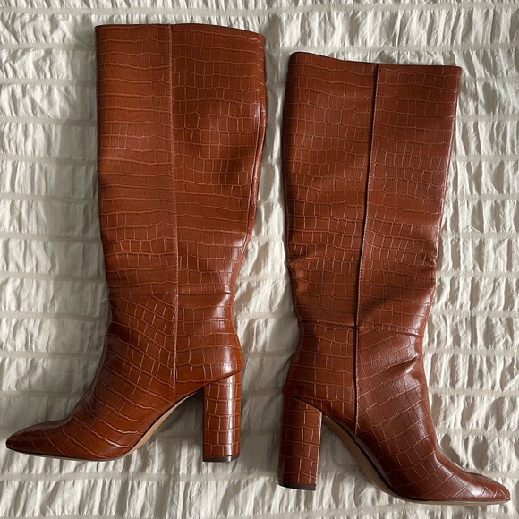 H&M Faux Leather Knee High Heeled Boots - Picture 3 of 3